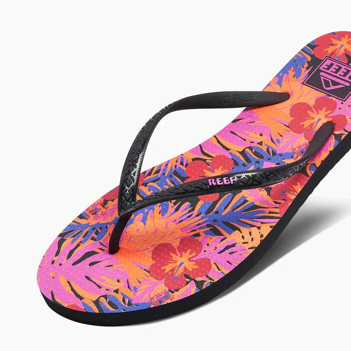 Reef Seaside Prints Womens Hibiscus Coral Flip Flops - Boardworx