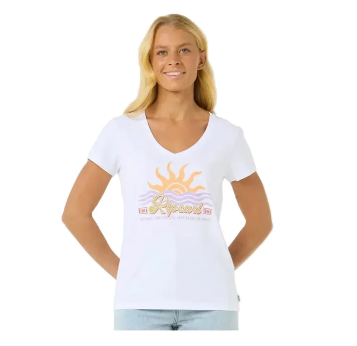 Rip Curl Cala V Neck Tee White