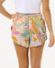 Rip Curl women's board shorts with colorful tropical leaf print