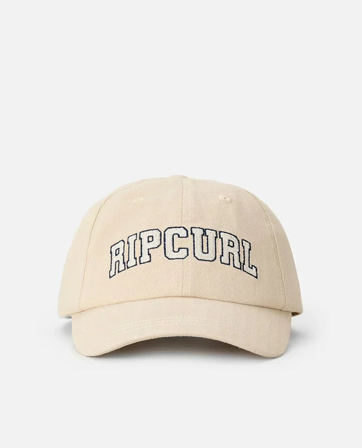 Rip Curl natural beige campus cap with embroidered logo, surf clothing accessory