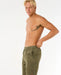 Rip Curl Classic Surf cord volley shorts in dusty olive, shown on male model