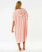 Rip Curl peach hooded surf towel poncho for watersports, shown from the back