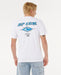 Rip Curl white surf tee with blue logo and 'Born at Bells 1969' text, worn by man