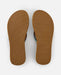 Rip Curl dark navy flip flops with textured brown sole, open toe, watersports footwear