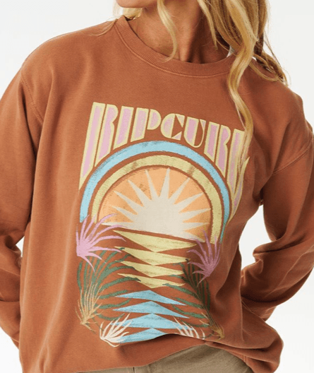 Rip Curl Glow Relaxed Crew Light Brown - Boardworx