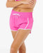 Rip Curl high waist retro volley boardshorts in bright pink with white trim for women