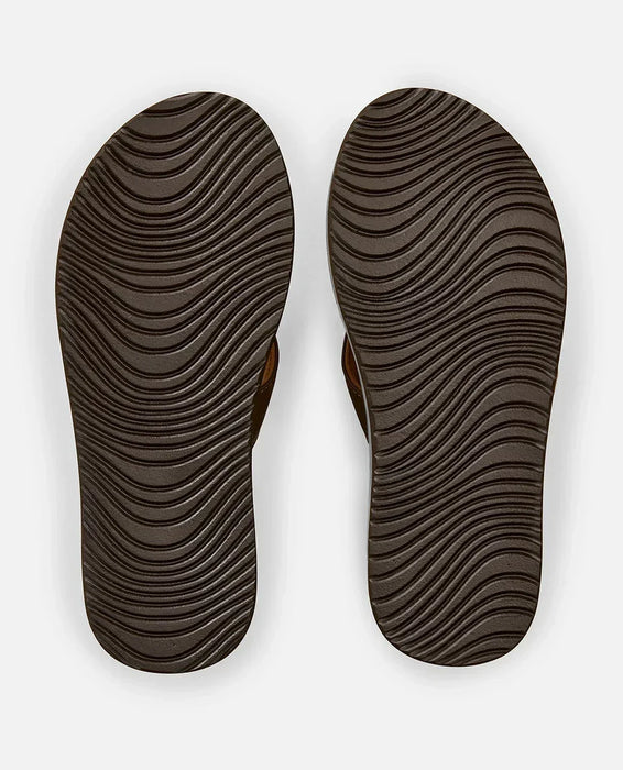 Rip Curl Oxford Bloom dark grey open toe flip flops with textured soles