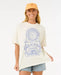 Rip Curl San Carlos heritage tee in bone, with blue sun and cactus graphic, surf clothing