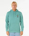 Rip Curl blue lagoon hooded sweatshirt with chest logo, front view