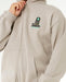 Rip Curl Search zip thru hoody in stone color with chest logo, surf clothing