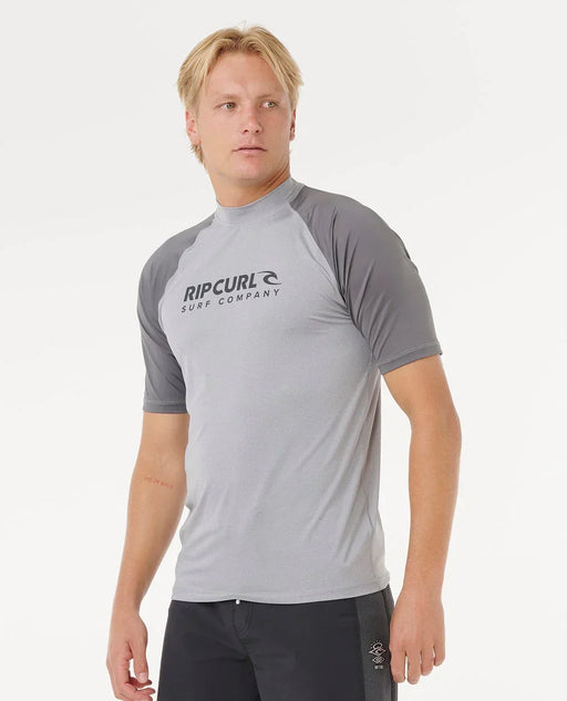 Rip Curl short sleeve grey rash vest UPF50 surf shirt for men