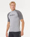 Rip Curl short sleeve grey rash vest UPF50 surf shirt for men