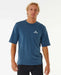 Rip Curl navy marle short sleeve rash vest for men, watersports surf shirt