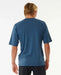 Rip Curl navy marle short sleeve UPF rash vest for watersports, back view