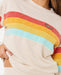 Rip Curl Surf Revival oatmeal crew sweatshirt with rainbow stripes, surf clothing