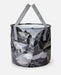 Rip Curl grey wetsuit bucket with handles and camo pattern, 50L surf gear storage