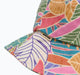 Rip Curl UPF bucket sun hat with multicolour tropical leaf print, close-up view