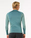 Rip Curl men's long sleeve blue rash vest for watersports, rear view