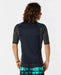 Rip Curl black short sleeve rash vest for watersports, back view, worn by male model