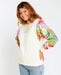 Rip Curl crew fleece sweatshirt with wavy multicolour print sleeves, casual surf clothing