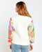 Rip Curl crew fleece sweatshirt with cream body and wavy multicolour print sleeves