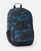 Rip Curl Evo 24L Camo Check Backpack in Black/Navy – angled front and side view