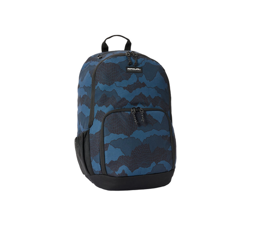 Rip Curl Evo 24L Camo Check Backpack in Black/Navy – front three-quarter view