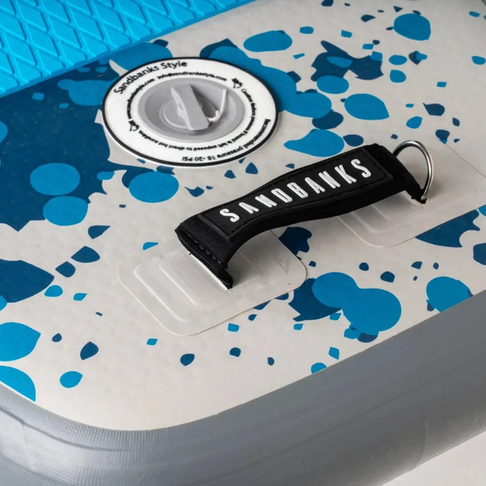 Sandbanks RS high-pressure valve and carry handle detail