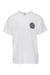 White Mr. Zogs Sex Wax surf t-shirt with round chest logo, surf clothing for watersports