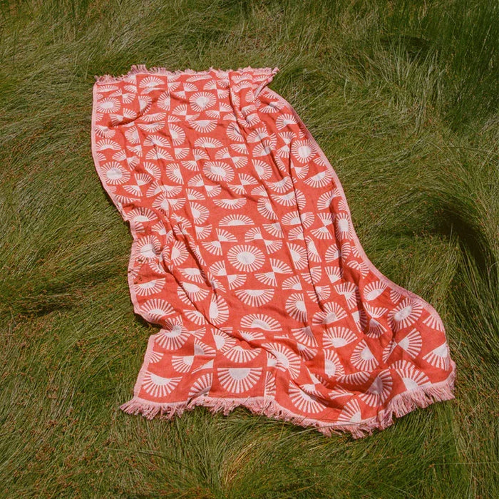 Slowtide Cheyenne Driftweave Turkish Towel - Sunburnt