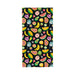 Slowtide beach towel with colorful tropical fruit pattern on black background