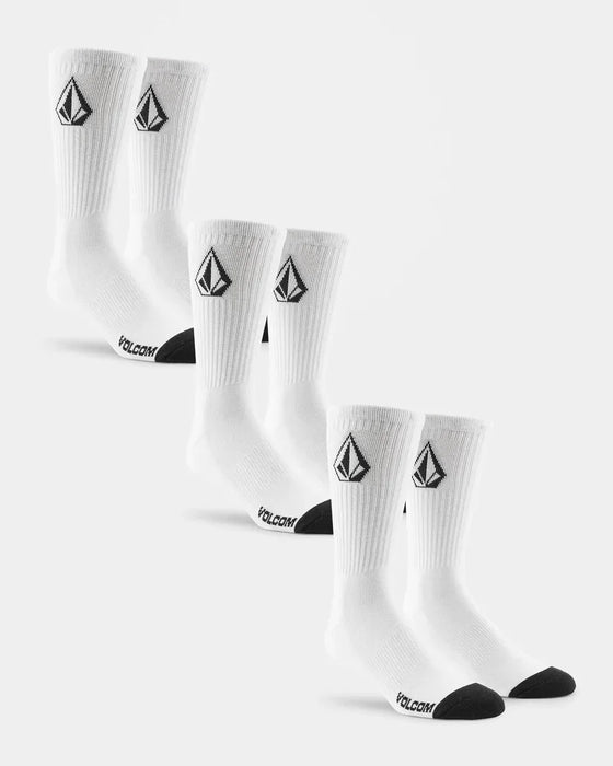 Volcom Full Stone Socks (3 Pack) White
