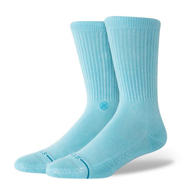 Stance crew socks in electric blue with ribbed texture and embroidered logo