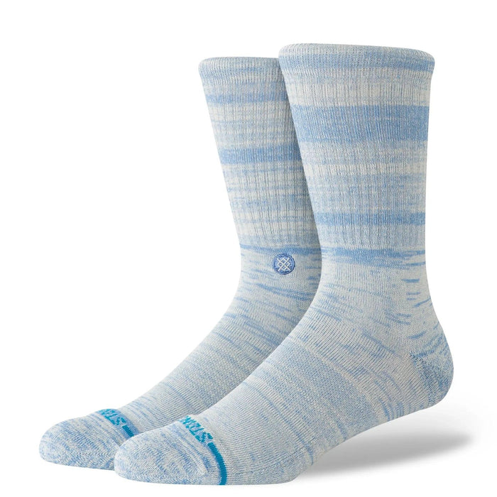 Stance marled crew socks in light blue and grey with logo and reinforced toe