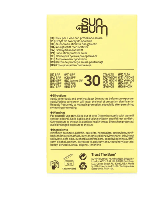 Sun Bum Original Spf 30 Sunscreen Face Stick Sun Protection - Boardworx
