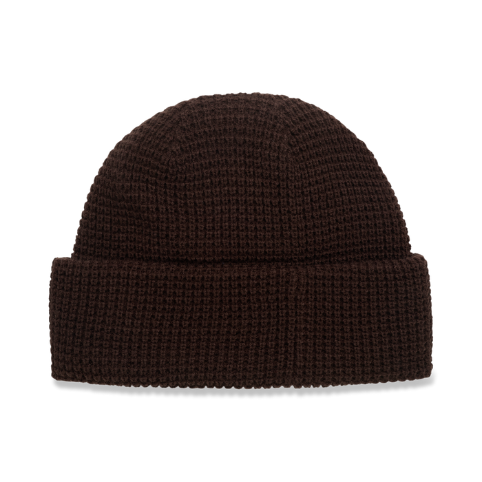 Fox Zenther beanie side view in Cocoa Brown