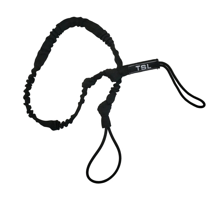 TSL black windsurfing sail uphaul with elastic loops, watersports accessory