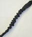 Black windsurfing sail uphaul rope with textured design on white background