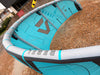 Close view of the Duotone Rebel D/LAB 8m kite canopy and leading edge