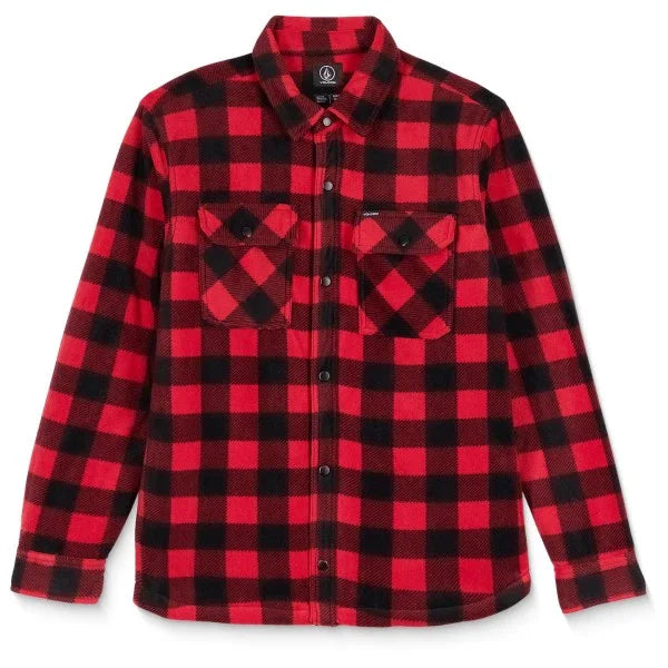Volcom Bowered Fleece Shirt Lifeguard Red