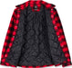 Volcom Bowered fleece shirt in red and black check with quilted lining, surf clothing