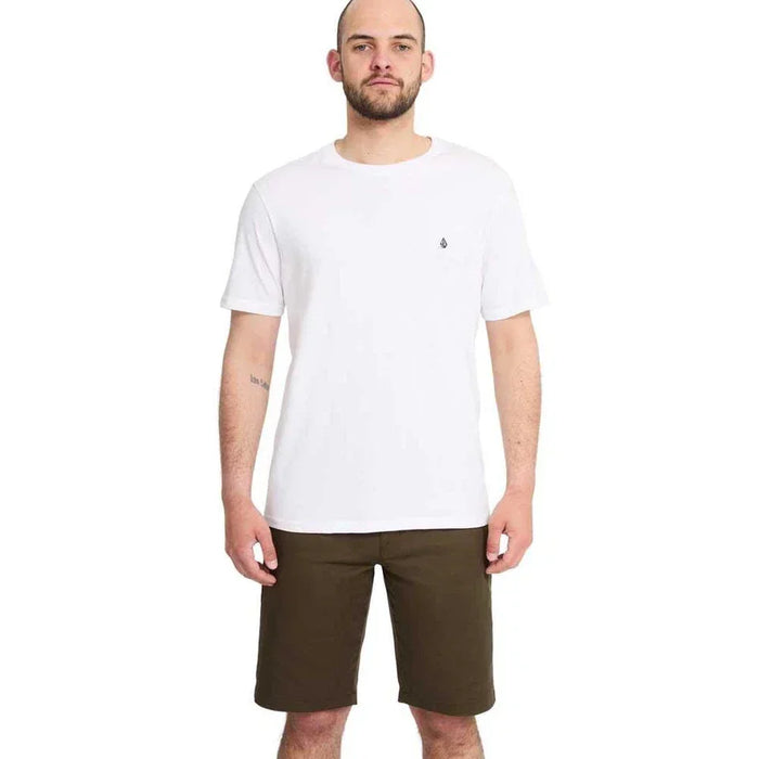 Volcom Solver Lite Shorts Sage 5, olive green casual men's shorts, front view