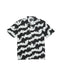 Volcom short-sleeve surf shirt with black and white abstract pattern