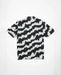 Volcom short sleeve shirt in Carolina blue with bold black abstract pattern, surf clothing