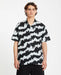 Volcom men's multifarious short sleeve shirt in Carolina blue with black pattern