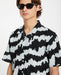 Volcom short sleeve shirt in carolina blue with bold black graphic pattern, surf clothing