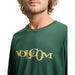 Volcom vineyard green long sleeve tee with yellow logo, surf casual clothing