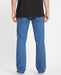 Volcom Solver Jeans in bold blue denim, shown from the back, casual surf clothing