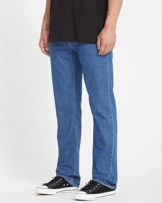 Volcom Solver jeans bold blue, straight leg men's surf clothing