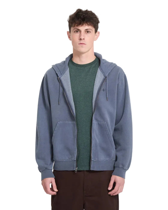 Volcom Single Stone Zip Sweatshirt Hoody Storm Blue